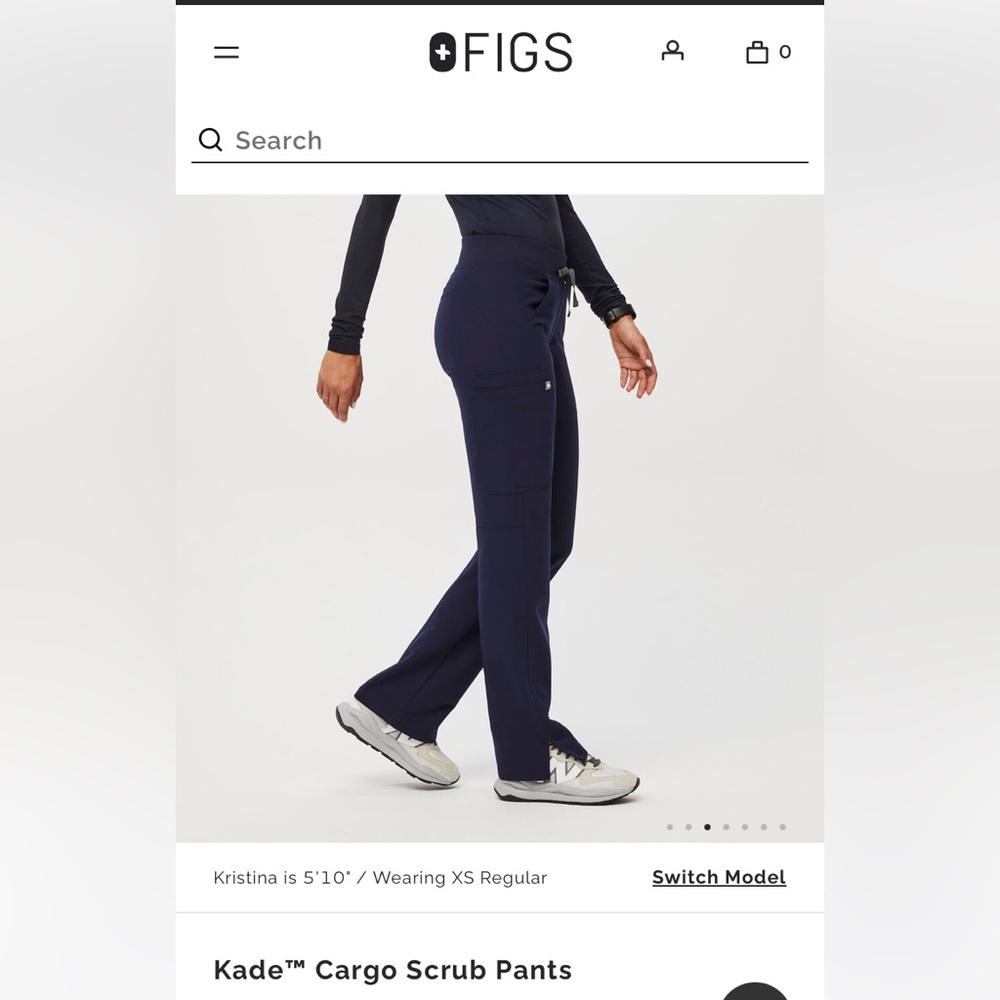 Figs Kade Cargo Scrub Pants Navy XS Reg